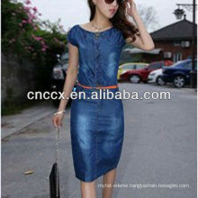 13CD1145 Blue denim latest dress designs for ladies